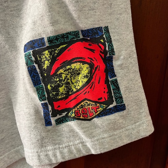 Vintage 90s Gray Sweat Shorts Graphic Retro Gym Y2K Streetwear Size Large - Picture 2 of 7